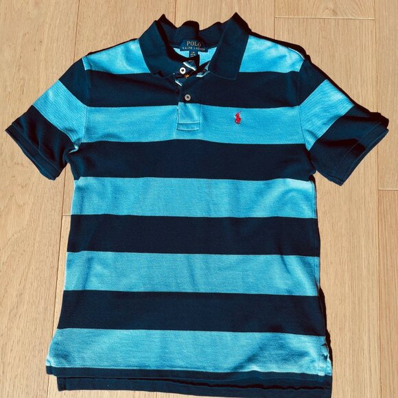 Blue striped Ralph Lauren Polo (L/G 14-16) - Picture 1 of 3